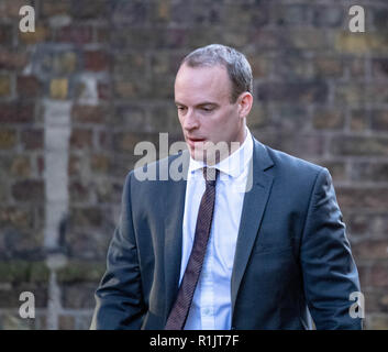 London, 13. November 2018, Dominic Raab, MP PC, Brexit Sekretärin kommt an einer Kabinettssitzung am 10 Downing Street, London Credit Ian Davidson/Alamy leben Nachrichten Stockfoto