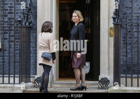 Downing Street, London, Großbritannien, 13. November 2018 - Gelb Rudd - ehemalige Innenminister kommt in der Downing Street. Credit: Dinendra Haria/Alamy leben Nachrichten Stockfoto