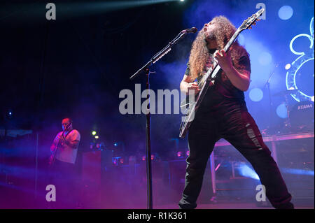 Juli 13, 2018 - Raleigh, North Carolina; USA - Musiker CLAUDIO SANCHEZ der Band COHEED und CAMBRIA führt leben, wie ihre Tour 2018 macht Halt an der Red Hat im Amphitheater von Raleigh entfernt. Copyright 2018 Jason Moore. Credit: Jason Moore/ZUMA Draht/Alamy leben Nachrichten Stockfoto