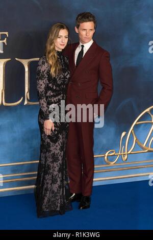 London, Großbritannien. 13 Nov, 2018. Eddie Redmayne und Hannah Bagshawe besuchen fantastische Tiere die Verbrechen von Grindelwald - UK Premiere. London, Großbritannien. 13/11/2018 | Verwendung der weltweiten Kredit: dpa Picture alliance/Alamy leben Nachrichten Stockfoto