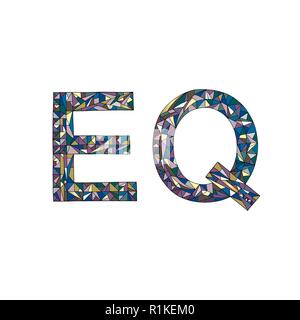EQ Hand gezeichnet Zeichen Vector Illustration. Emotionale Quotient Symbol Stock Vektor