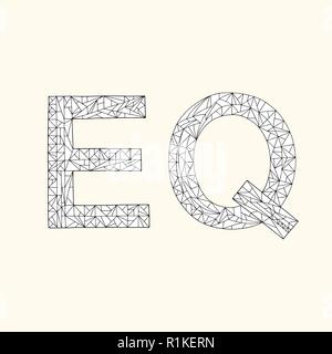 EQ Hand gezeichnet Buch Färbung. Emotionale Quotient design vector Hintergrund Stock Vektor