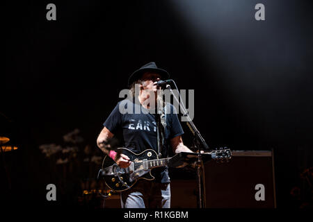 Neil Young führt auf dem Wayhome Music & Arts Festival in Oro-Medonte, Kanada Stockfoto