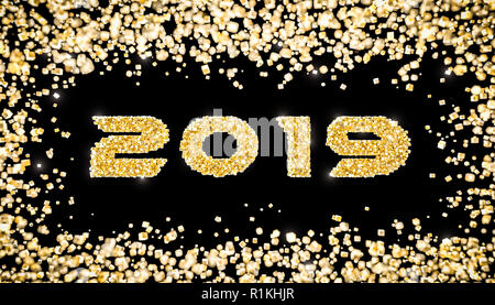 3D-Render von Golden 2010 neues Jahr Hintergrund Stockfoto