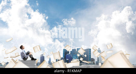 Fleißig, um erfolgreicher Geschäftsmann zu werden. Stockfoto