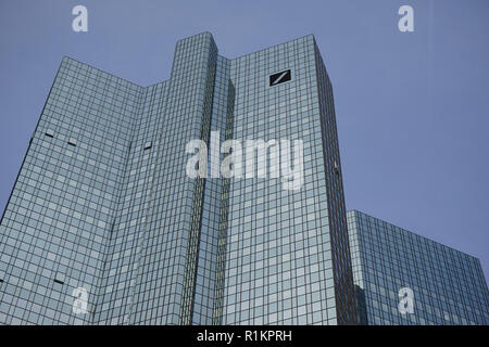 Deutsche Bank Zwillingstürme, Deutsche-Bank--Hochhaus, Deutsche Bank, Frankfurt, Deutschland Stockfoto