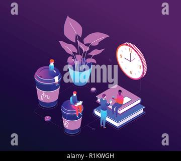 Kaffeepause - moderne Vektor bunte isometrische Darstellung Stock Vektor