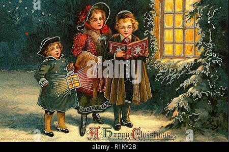 Vintage Christmas Card Design Stockfoto