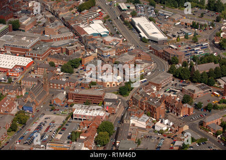 Luftaufnahme von Stourbridge Innenstadt, West Midlands, UK Stockfoto