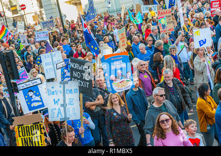 Abstimmung der März, rund 700000 Menschen marschierten durch London fordern einen Völker Abstimmung über Brexit. Samstag, den 20. Oktober 2018 Stockfoto