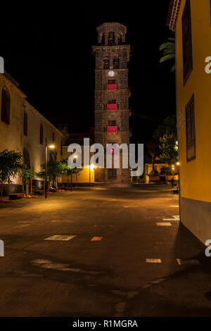 Glockenturm der Iglesia de La Concepcion, Kirche in der Plaza de Concepcion, San Cristobal de La Laguna, Teneriffa, Kanarische Inseln, Spanien Stockfoto