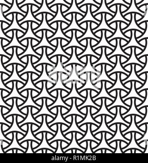 Nahtlose Muster in schwarze Linien. Basierend auf Arabisch geometrische Muster. Stock Vektor