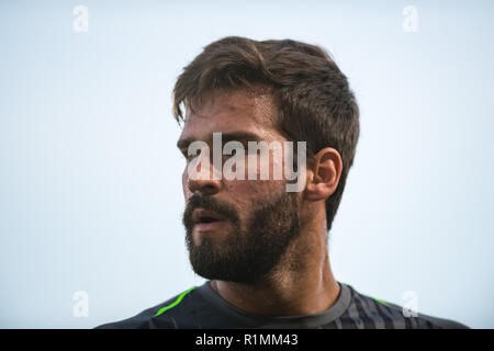 LONDON, ENGLAND - 20. August: (13) Alisson Becker während der Premier League Match zwischen Crystal Palace und dem FC Liverpool an Selhurst Park am 20. August 2018 in London, Vereinigtes Königreich. MB Media Stockfoto