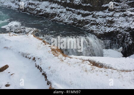 Gullfoss Wasserfall Islands Stockfoto