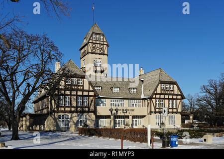 Winnipeg, Manitoba, Kanada - 2014-11-21: Winter Blick auf Winnipeg Pavilion Gallery Museum Stockfoto