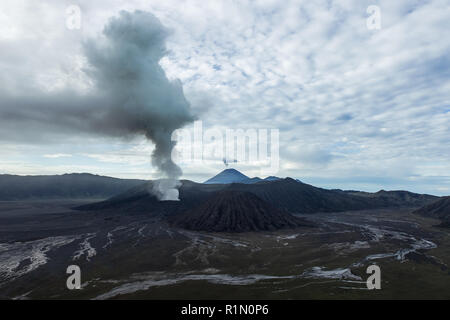 Bromo Vulkan Vulkanausbruch auf der Insel Java in Indonesien Stockfoto
