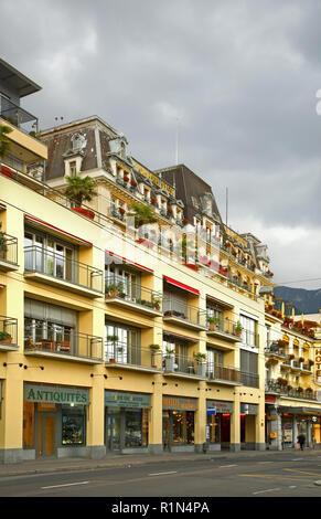 Grand Hotel Suisse in Montreux. Kanton Waadt. Schweiz Stockfoto