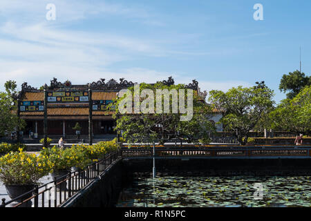 Thai Hoa Palace innerhalb der Mauern umgebene Zitadelle die Kaiserstadt Hue Vietnam Asien Hoang thanh UNESCO Weltkulturerbe Stockfoto