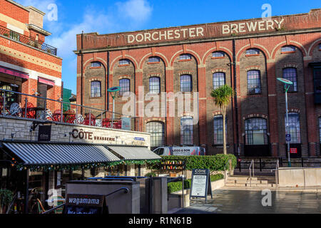 Dorchester Brauerei square redevelopment Website, Dorchester County town, Dorset, England, Großbritannien Stockfoto