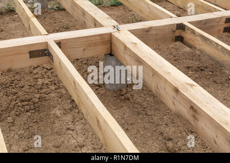 Gehäuse. Installation der Wohngebäude der a-Typ frame House. Stockfoto