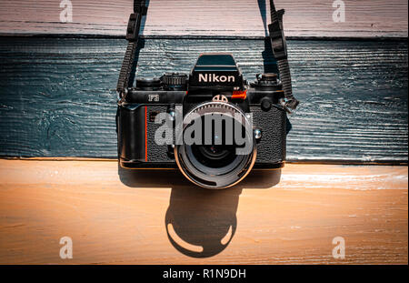 Nikon F3 Single Lens Reflex 35 mm Film Kamera 1980 eingeführt und blieb in der Produktion bis 200 Stockfoto