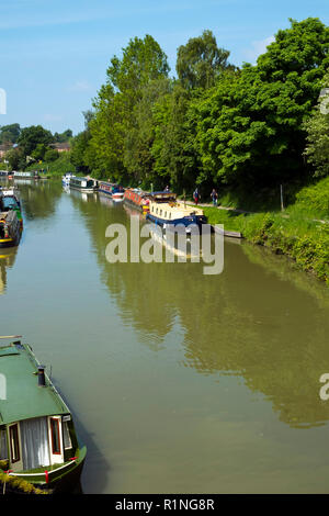 Devizes, Wiltshire, Großbritannien - 29 Mai 2016: Ende Frühjahr Sonnenschein bringt Besucher Freizeitaktivitäten auf und neben dem Kennet und Avon Kanal in Devizes zu genießen. Der Kanal wurde in Etappen restauriert, weitgehend durch Freiwillige. Nach Jahrzehnten des Verfalls es war voll im Jahre 1990 wiedereröffnet. Die Kennet und Avon Kanal ist heute eines der beliebtesten Erbe Tourismus Ziel. Stockfoto