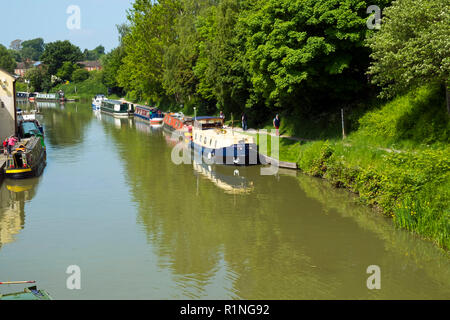 Devizes, Wiltshire, Großbritannien - 29 Mai 2016: Ende Frühjahr Sonnenschein bringt Besucher Freizeitaktivitäten auf und neben dem Kennet und Avon Kanal in Devizes zu genießen. Der Kanal wurde in Etappen restauriert, weitgehend durch Freiwillige. Nach Jahrzehnten des Verfalls es war voll im Jahre 1990 wiedereröffnet. Die Kennet und Avon Kanal ist heute eines der beliebtesten Erbe Tourismus Ziel. Stockfoto