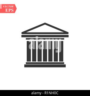 Court House Symbol Vektor, gefüllt, flach, solide Piktogramm isoliert auf Weiss. Historische Gebäude, Symbol, Logo eps Abbildung 10 Stock Vektor