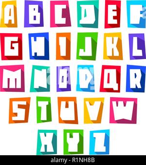 Neue Schriftart Schnitt weiß Großbuchstaben Vektor Stock Vektor