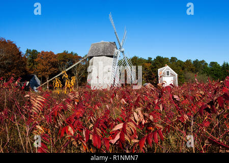 Die Higgins Bauernhof Mühle (1700) und Henry Hopkins Schmiede in Brewster, Massachusetts, USA, auf Cape Cod. Stockfoto