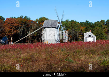 Die Higgins Bauernhof Mühle (1700) und Henry Hopkins Schmiede in Brewster, Massachusetts, USA, auf Cape Cod. Stockfoto