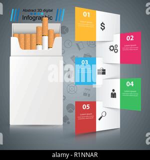 Schädlichen Zigarette, Viper, Rauch, Geschäft Infografiken. Stock Vektor