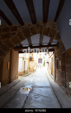 Beseit, einer mittelalterlichen Stadt in den Häfen de Tortosa-Puertos de Beceite region Stockfoto