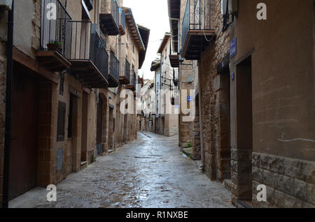 Beseit, einer mittelalterlichen Stadt in den Häfen de Tortosa-Puertos de Beceite region Stockfoto