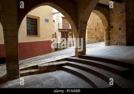 Beseit, einer mittelalterlichen Stadt in den Häfen de Tortosa-Puertos de Beceite region Stockfoto