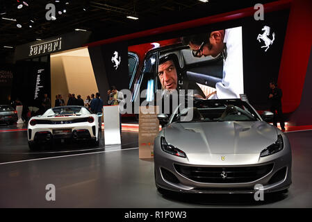Ferrari Portofino und Ferrary 488 Pista Spider Mondial Paris Motor Show, Paris, Frankreich, Europa Stockfoto