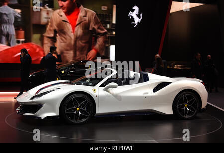 Ferrari 488 Spider, Pista Mondial Paris Motor Show, Paris, Frankreich, Europa Stockfoto