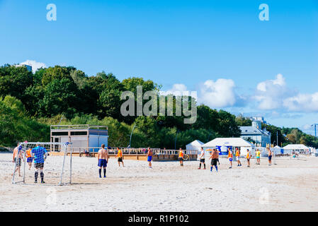 Strand in Jurmala Anfang September. Jūrmala - Jurmala, Lettland, Baltikum, Europa Stockfoto