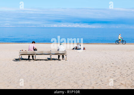 Strand in Jurmala Anfang September. Jūrmala - Jurmala, Lettland, Baltikum, Europa Stockfoto