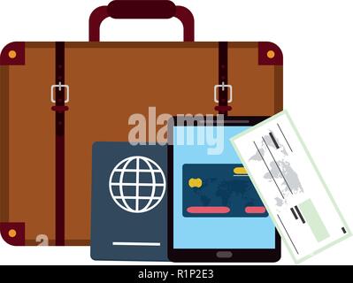 Online Flugtickets und reisen Elemente Vector Illustration graphic design Stock Vektor