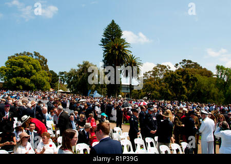 PERTH, AUSTRALIEN - 11 November, 2018: 100-jähriges Bestehen Tag der Erinnerung an den Staat War Memorial in Kings Park. Stockfoto