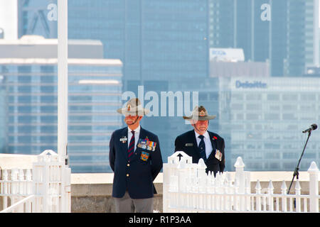 PERTH, AUSTRALIEN - 11 November, 2018: 100-jähriges Bestehen Tag der Erinnerung an den Staat War Memorial in Kings Park. Stockfoto