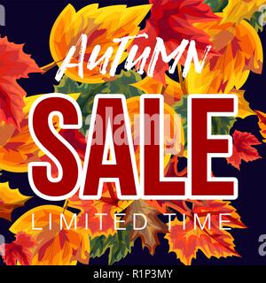 Helle Banner mit Herbst Sale Promotion Stock Vektor