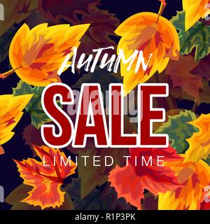 Bunte herbstliche Verkauf banner Stock Vektor