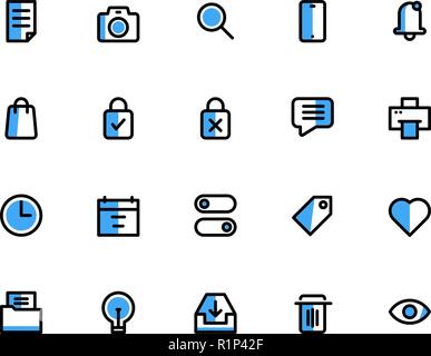 Benutzeroberfläche Icon Sets gefüllt Linie Vektor Stock Vektor