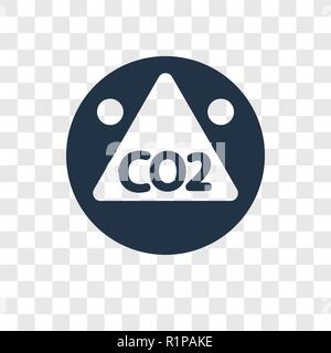 CO2-Vektor Icon auf transparentem Hintergrund isoliert, CO2-Transparenz logo Konzept Stock Vektor