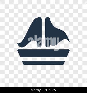 Segelboot Vektor Icon auf transparentem Hintergrund isoliert, Segelboot Transparenz logo Konzept Stock Vektor