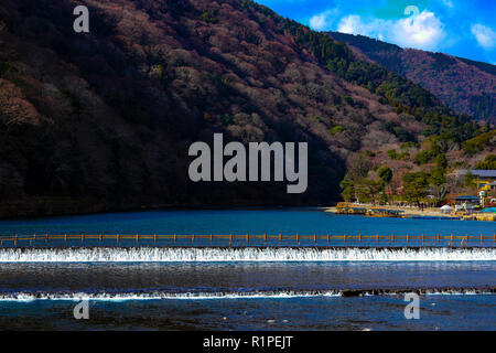 Katsura Fluss in Kyoto, Japan in Arashiyama, Kyoto, Japan. Stockfoto