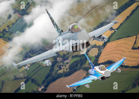 Deutsche Luftwaffe Eurofighter Typhoon eine zweimotorige, canard - delta wing, multirole Fighter. Der Taifun wurde ursprünglich als Luftüberlegenheit fi konzipiert Stockfoto