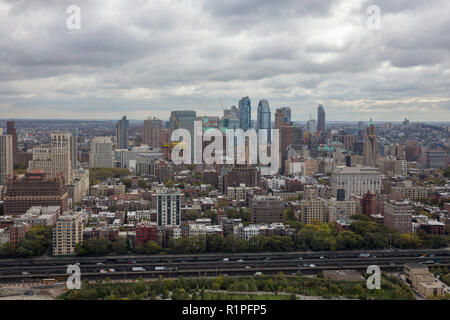 Helikopter Luftbild von Brooklyn Heights und Downtown Brooklyn, New York City, USA Stockfoto